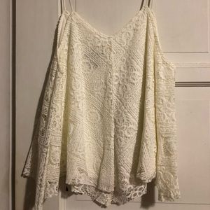 American Eagle Cream colored lace tank top